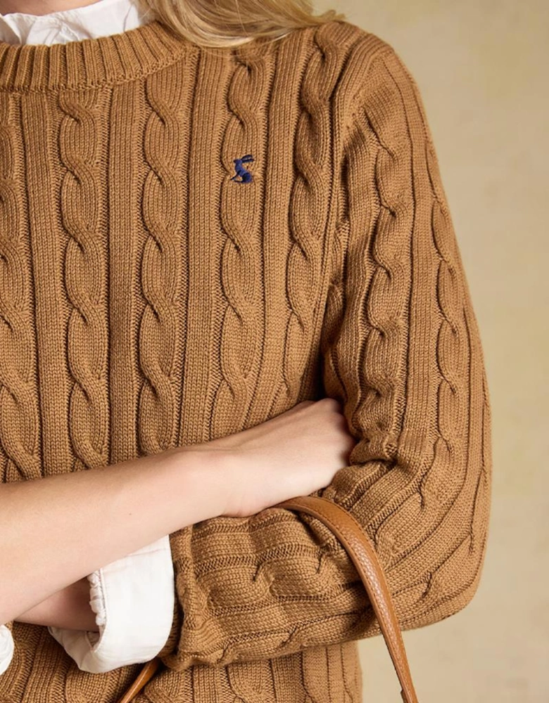 Joules CLASSIC CABLE Womens Jumpers Camel