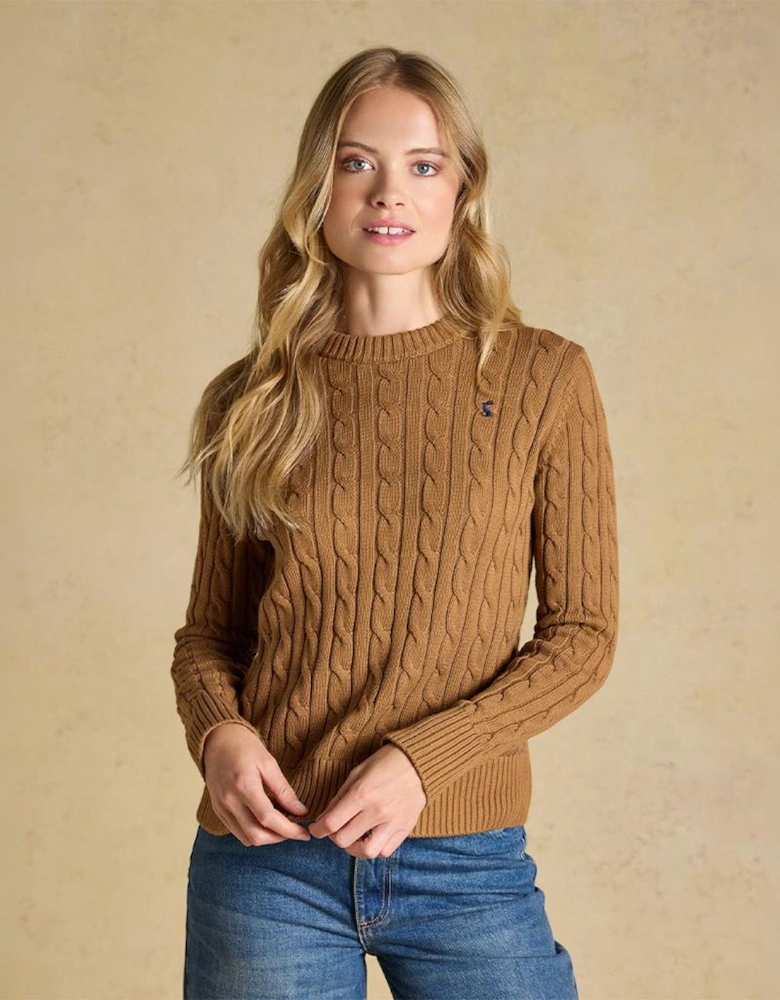 Joules CLASSIC CABLE Womens Jumpers Camel