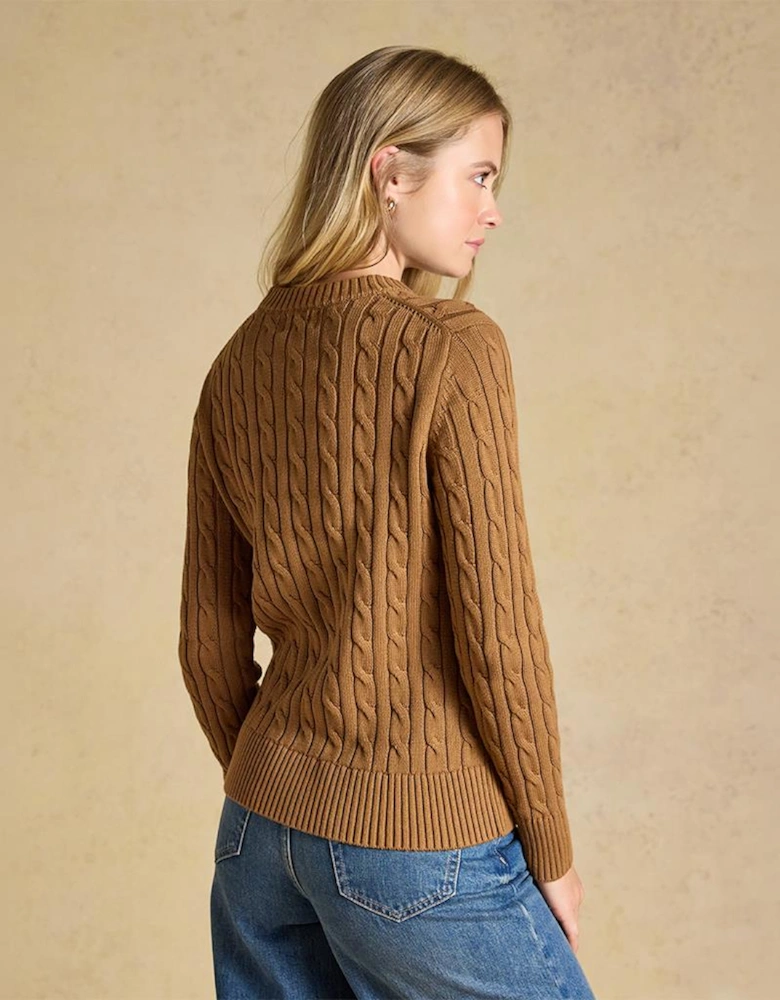 Joules CLASSIC CABLE Womens Jumpers Camel