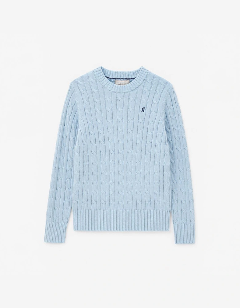 Joules CLASSIC CABLE Womens Jumpers Light Blue