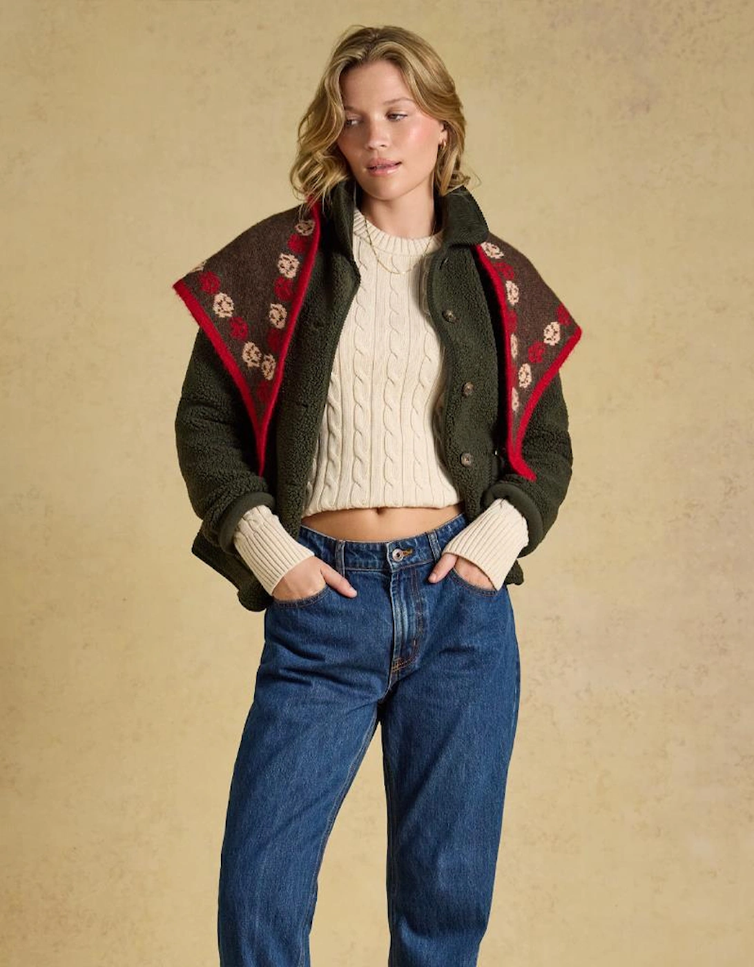 Joules CLASSIC CABLE Womens Sweaters Oatmeal