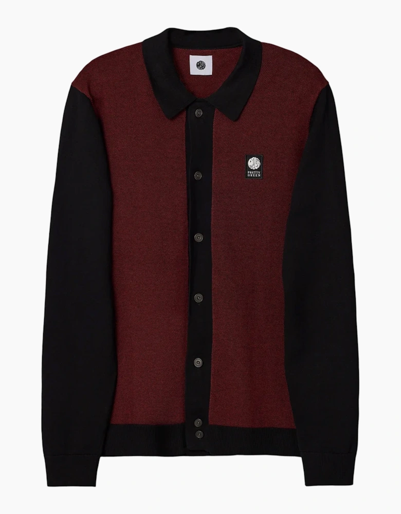 Pretty Green Roxy Long Sleeve Knit Shirt BLACK