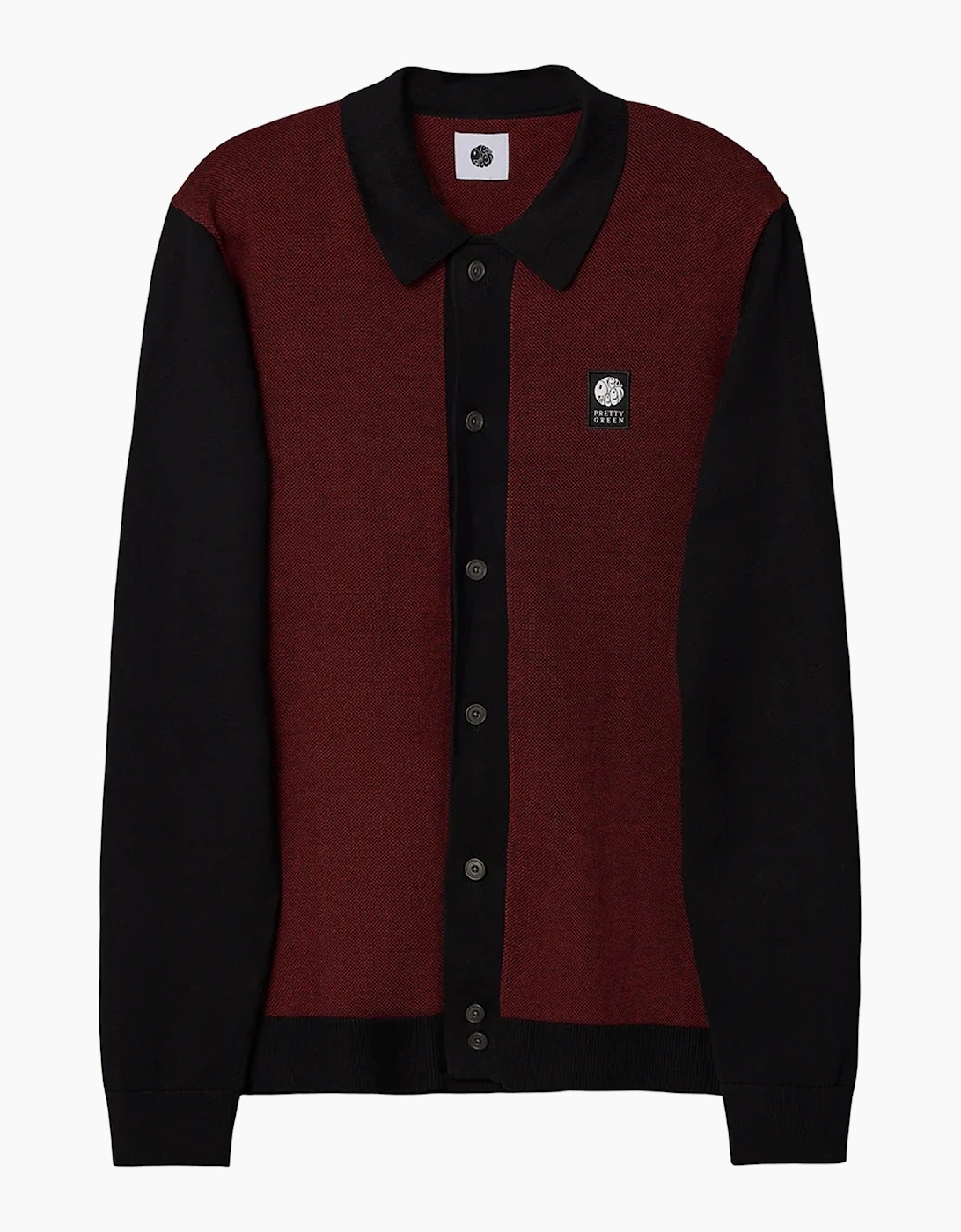Pretty Green Roxy Long Sleeve Knit Shirt BLACK