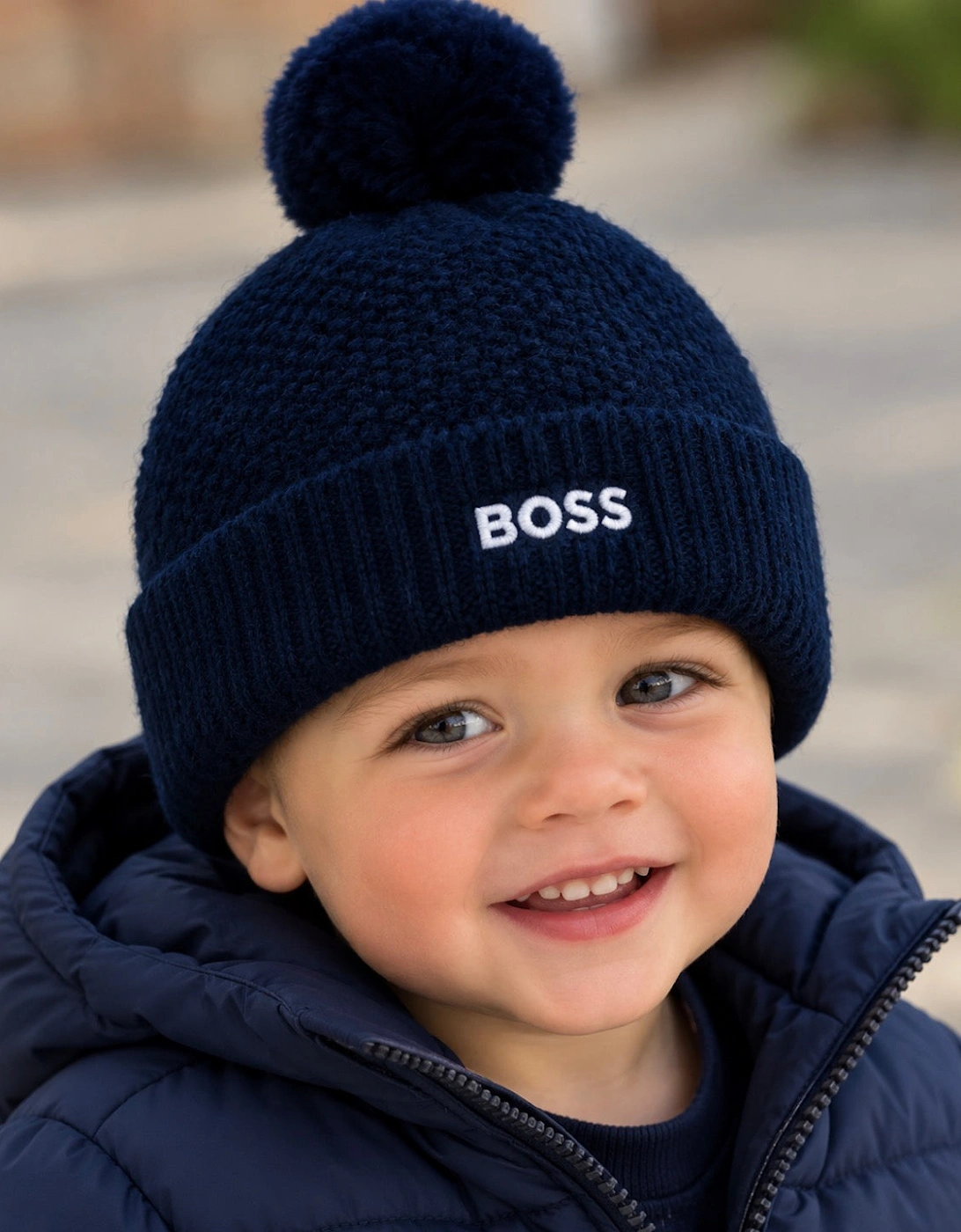 BOSS NAVY BABY BOY HAT J53576