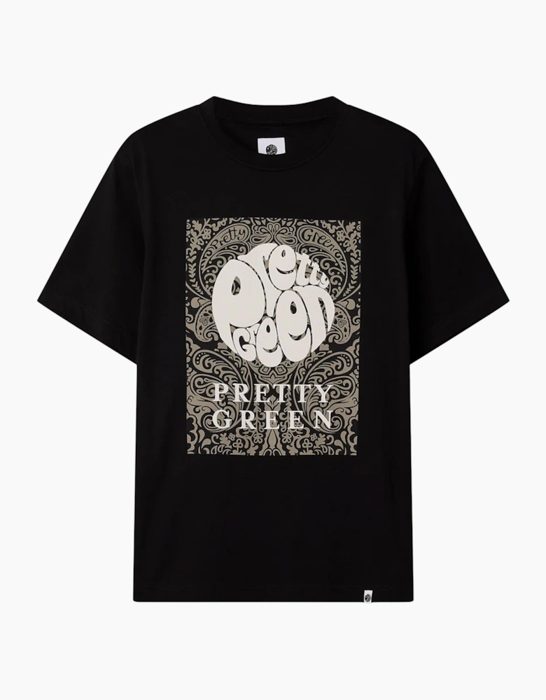 Pretty Green Rave On Box Logo T Shirt BLACK