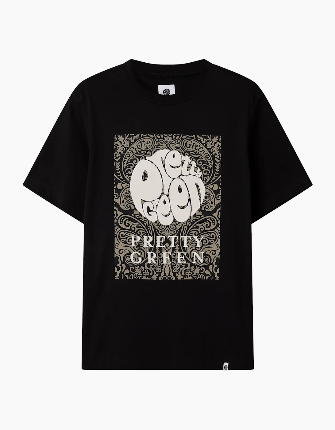 Pretty Green Rave On Box Logo T Shirt BLACK