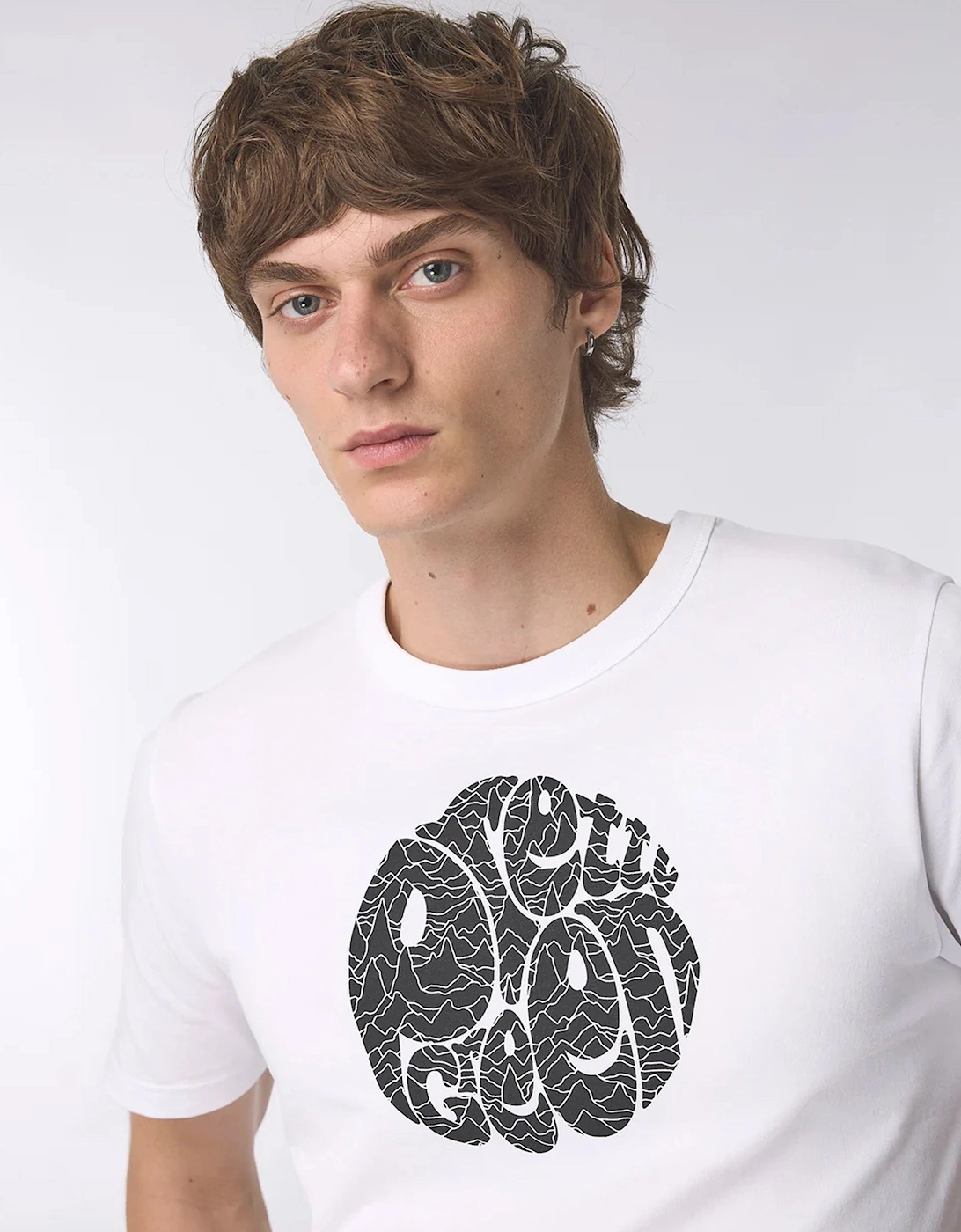 Pretty Green Pulsar Logo T Shirt WHITE