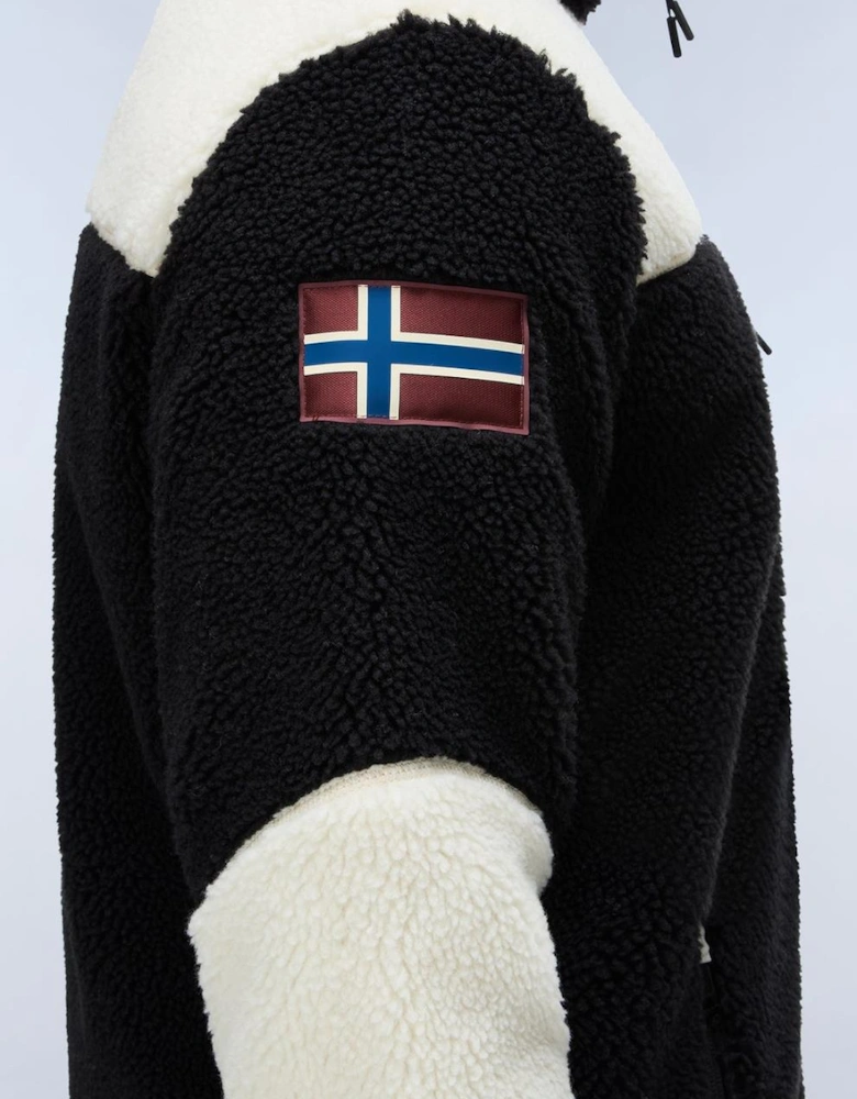 Yupik Full-Zip Black/Cream Colour Block Fleece