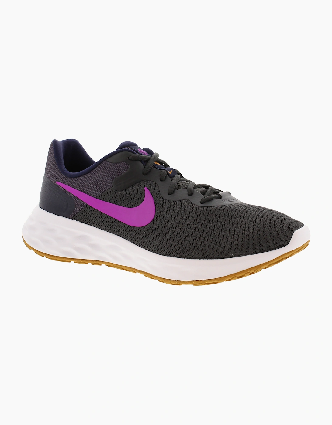Nike Mens Running Trainers Revolution 6 Next Nature Lace Up anthracite vivid pur