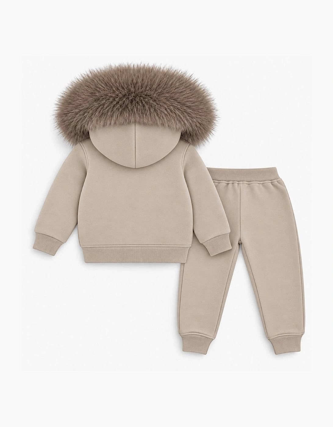 Boys Irish Cream Faux Fur Tracksuit