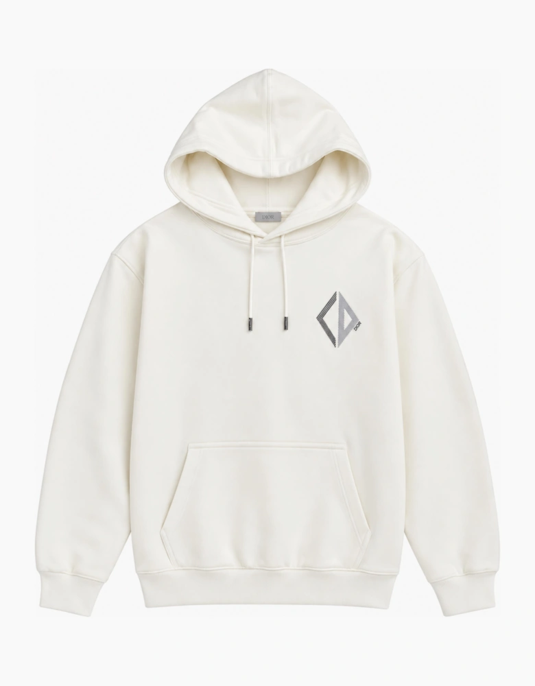 DIOR CD DIAMOND LOGO HOODIE IVORY