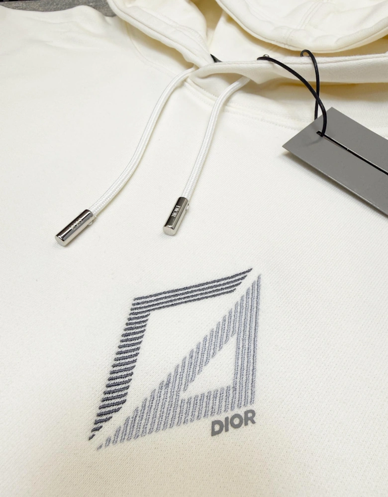 DIOR CD DIAMOND LOGO HOODIE IVORY