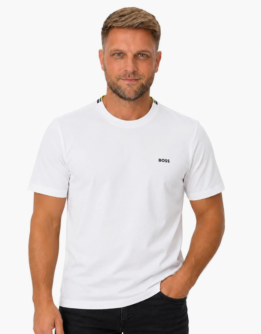 BOSS Pique Taddy T-Shirt Open White