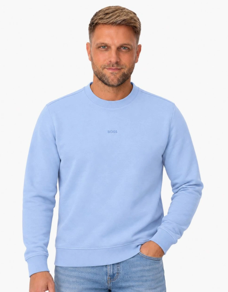 BOSS Relaxed Fit WeSmallcrew Sweatshirt Blue