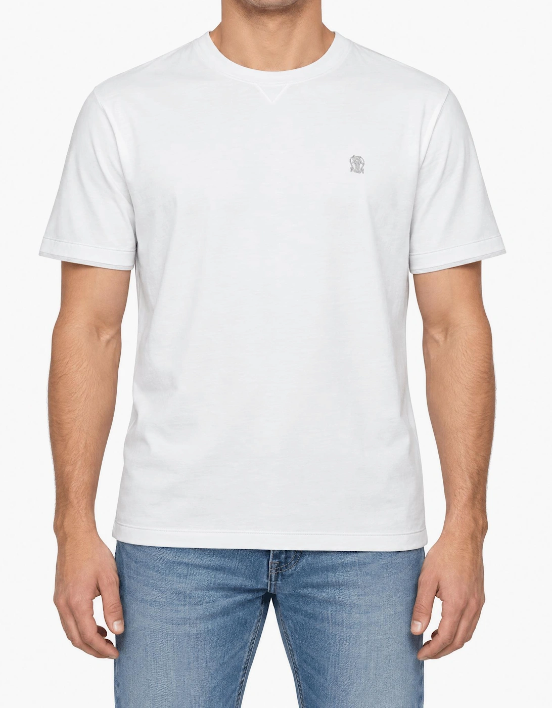 Brunello Cucinelli Double Layer T-Shirt in White