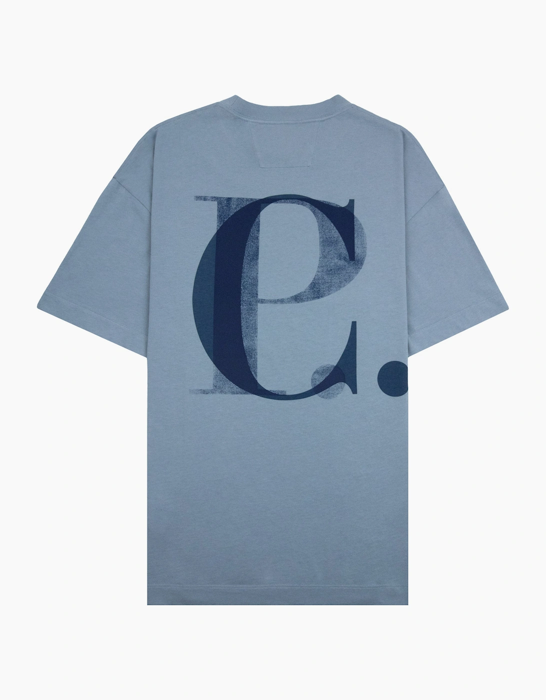 Cp Company 30/1 Jersey Short Sleeve Logo T-Shirt Blue 809