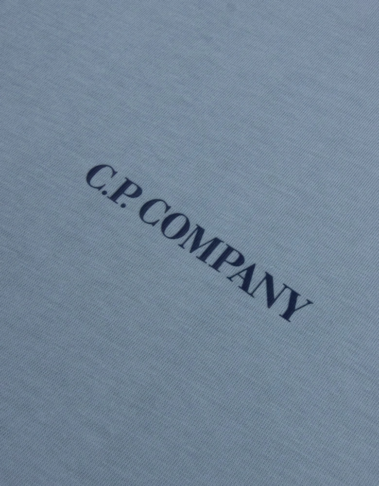 Cp Company 30/1 Jersey Short Sleeve Logo T-Shirt Blue 809