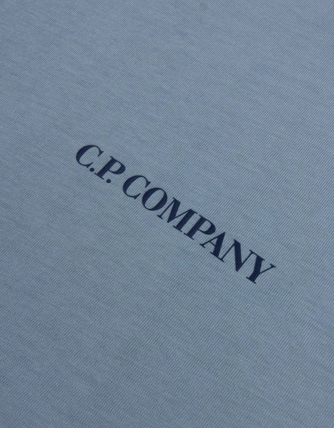 Cp Company 30/1 Jersey Short Sleeve Logo T-Shirt Blue 809