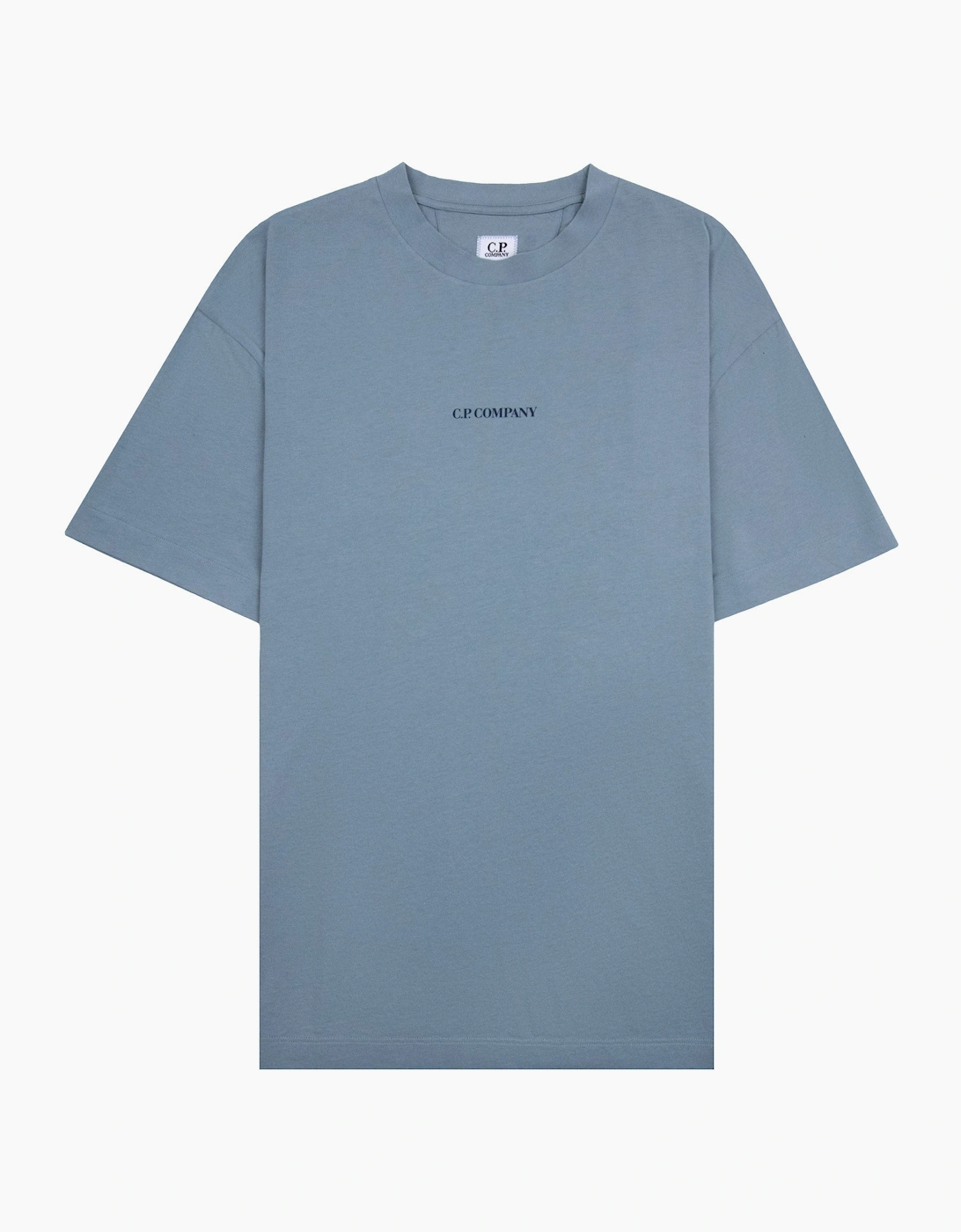 Cp Company 30/1 Jersey Short Sleeve Logo T-Shirt Blue 809