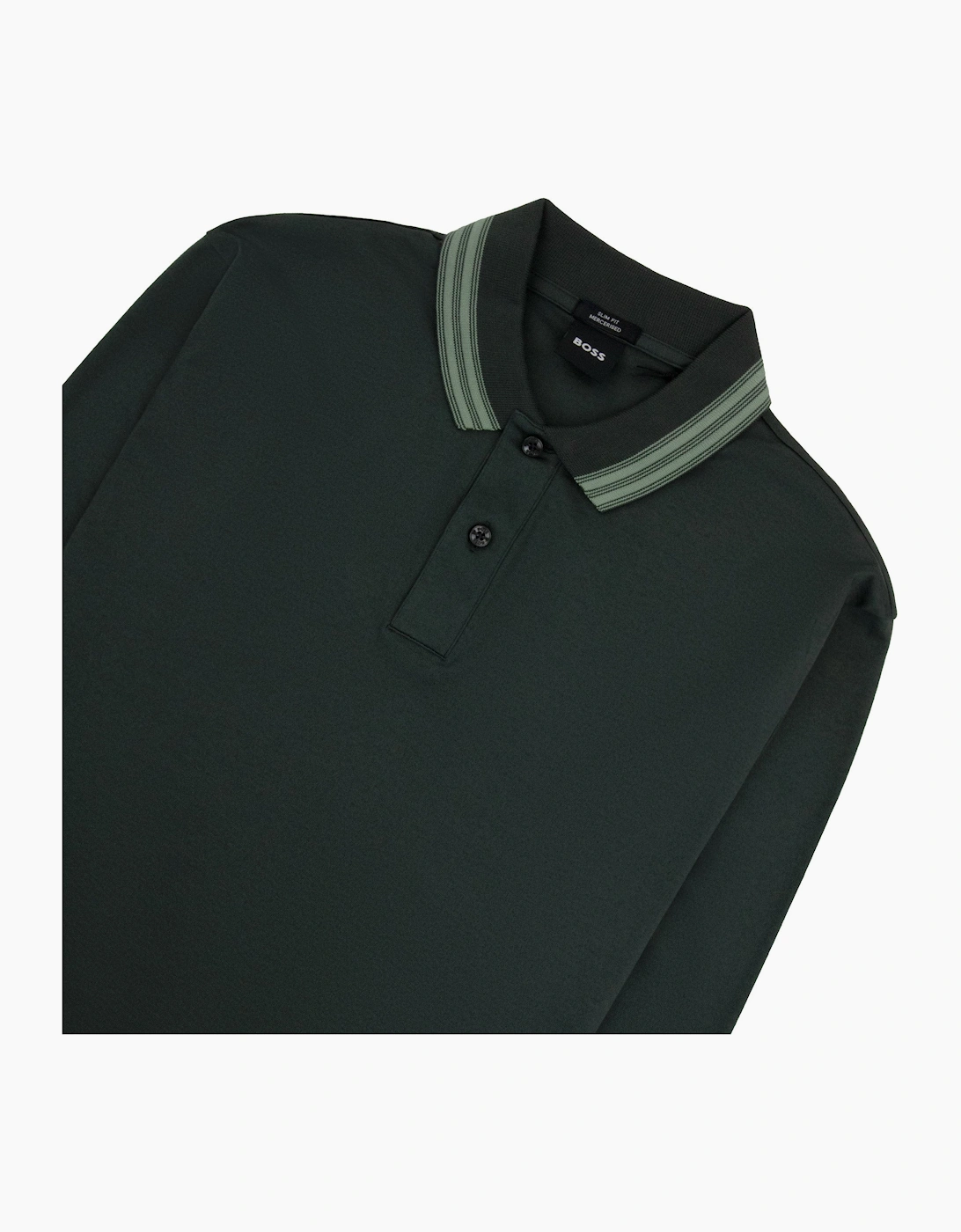 Hugo Boss H-PLEINS Long Sleeve Slim Fit Polo Green 348