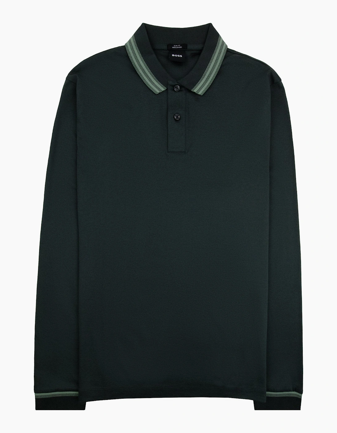 Hugo Boss H-PLEINS Long Sleeve Slim Fit Polo Green 348