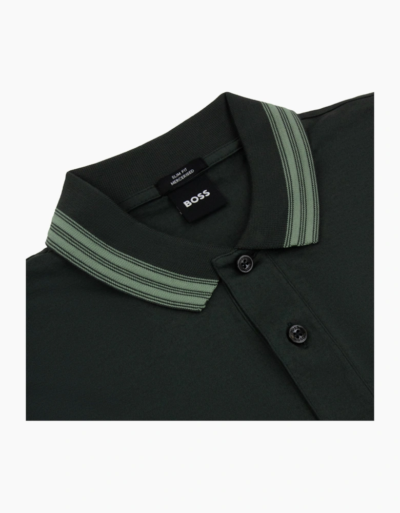 Hugo Boss H-PLEINS Long Sleeve Slim Fit Polo Green 348