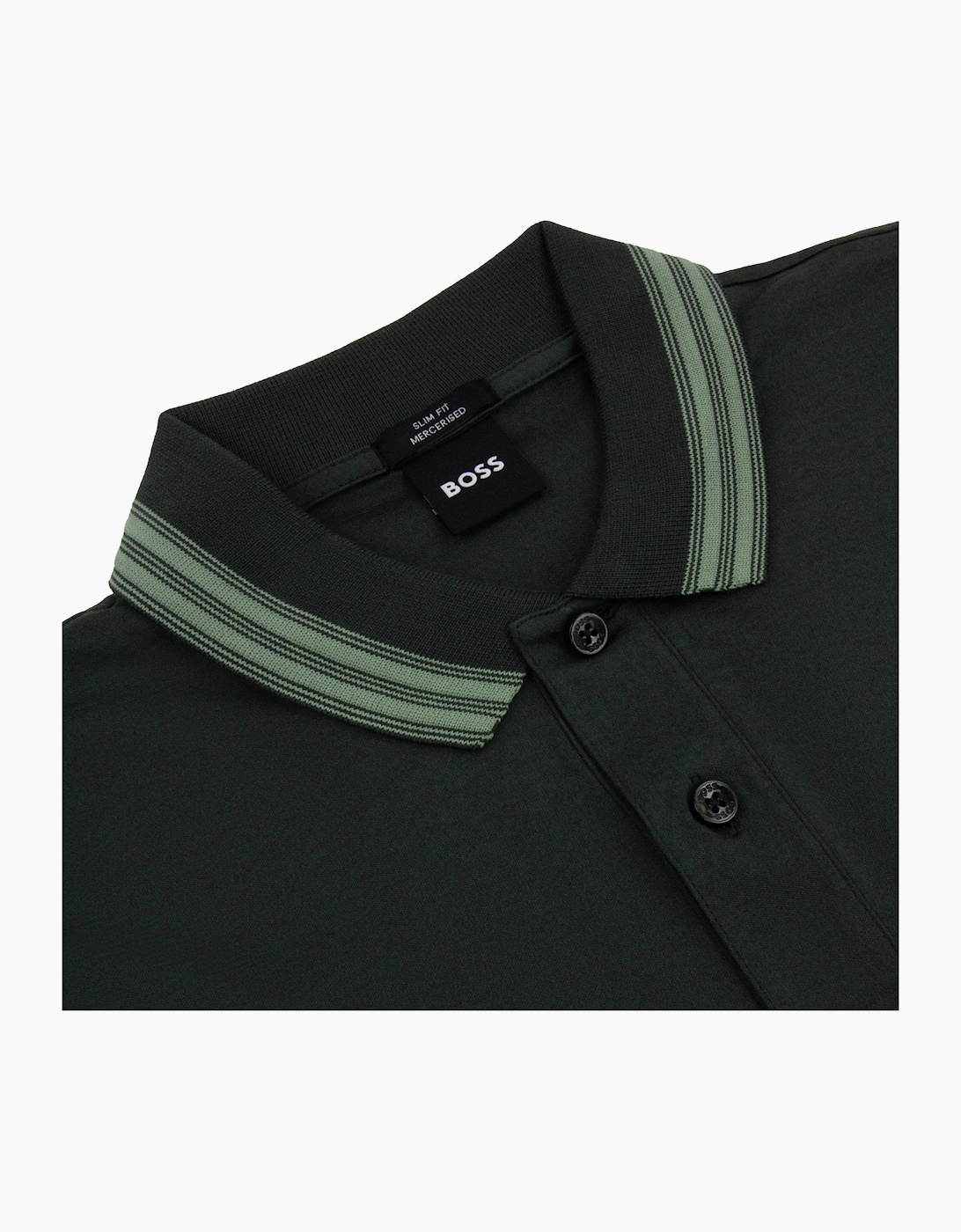Hugo Boss H-PLEINS Long Sleeve Slim Fit Polo Green 348