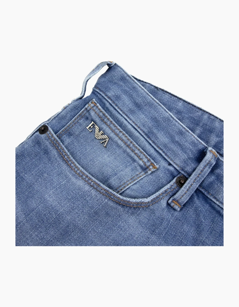 Emporio Armani J06 Slim Fit Low Waist Tight Leg Jean Light Blue