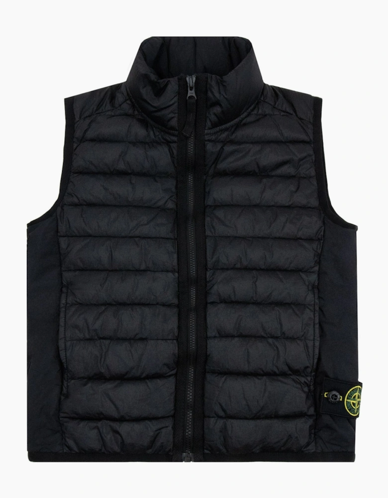 Stone Island Junior G100002 Loom Woven Down Gilet BLACK V0029