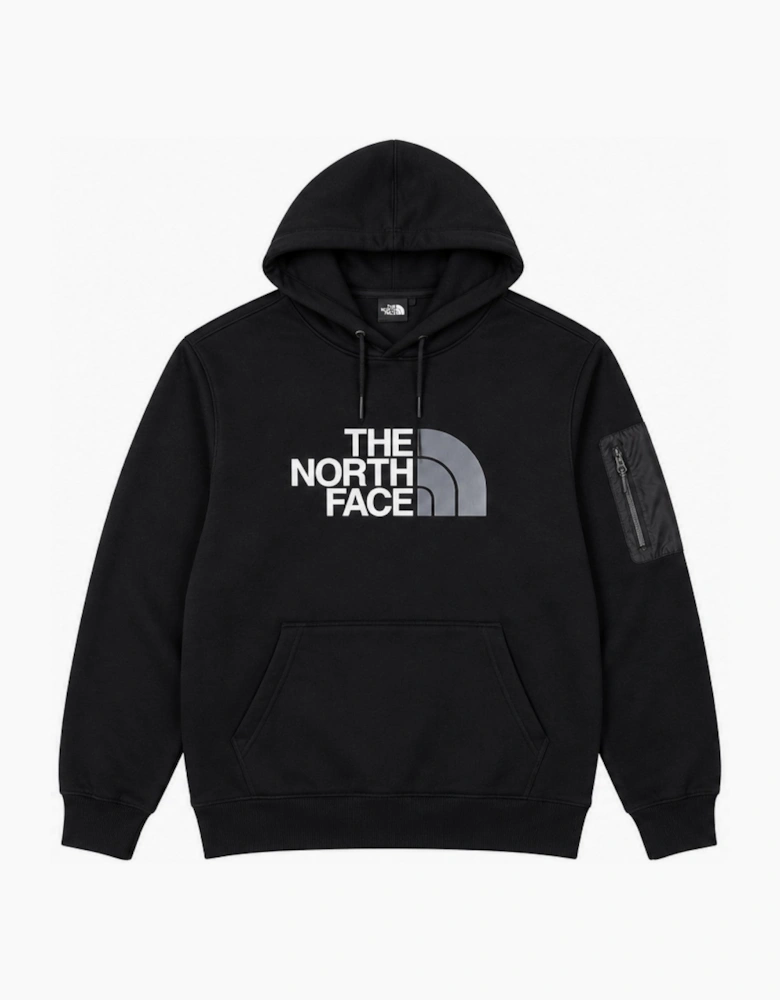 The North Face Mens Inc Bondi Woven Pocket Pullover Hoodie in Black
