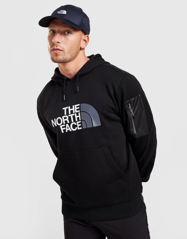 The North Face Mens Inc Bondi Woven Pocket Pullover Hoodie in Black