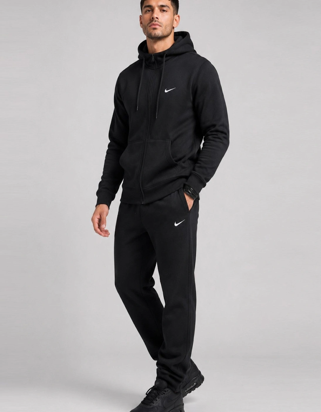 Nike Air Mens Club Fleece Tracksuit Full Set in Black