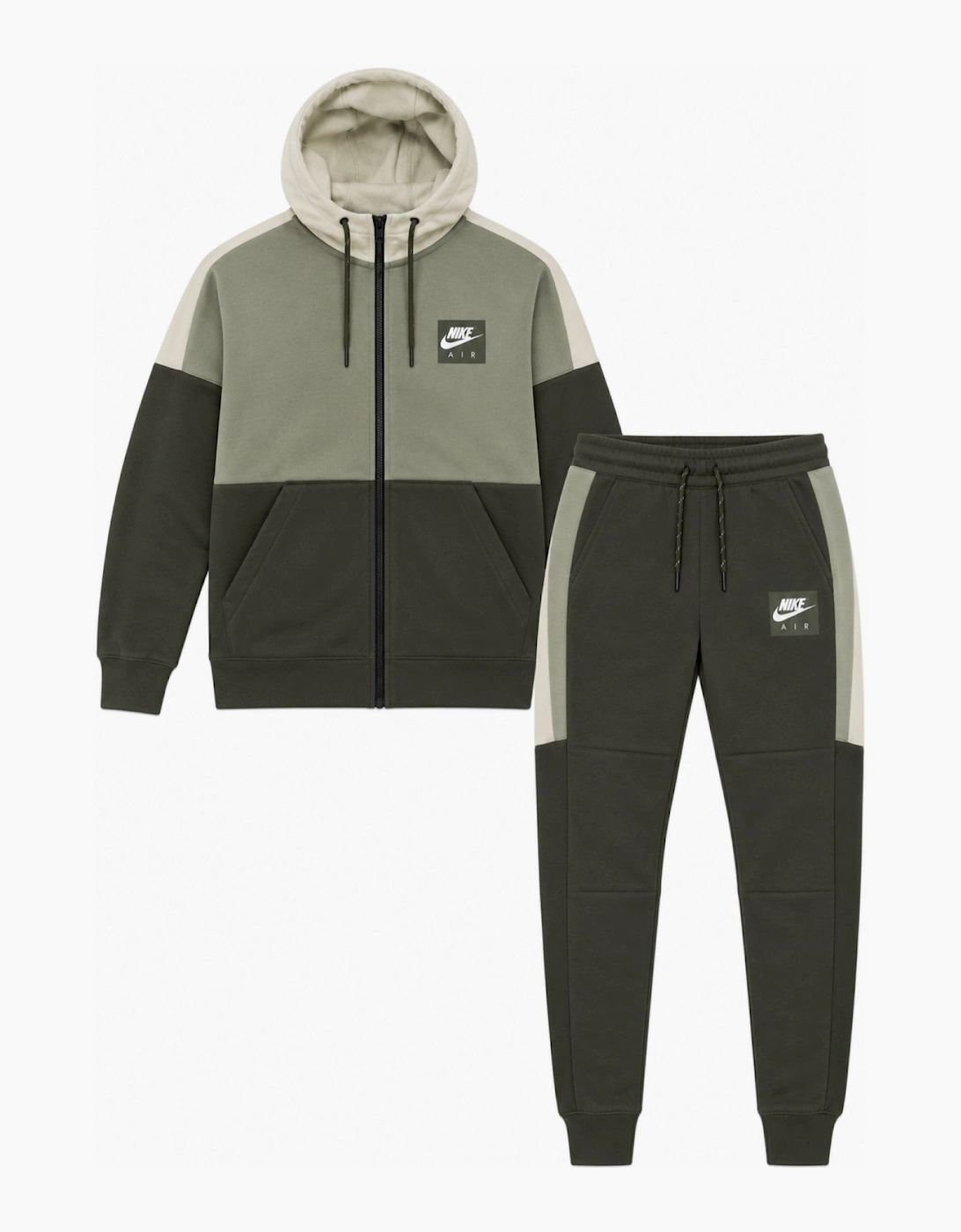 Men's Nike Mens Air Zip Through Tracksuit Full Set in Olive Green - Size: Regular/40