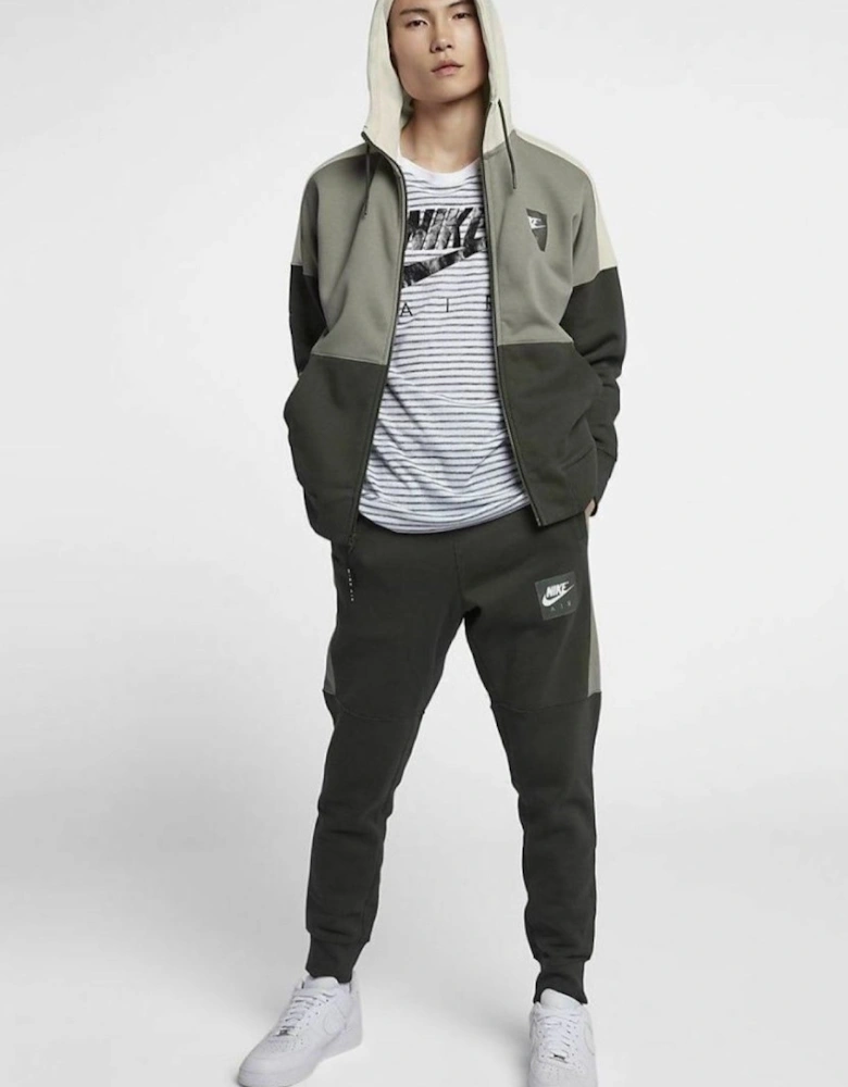 Nike Mens Air Zip Through Tracksuit Full Set in Olive Green