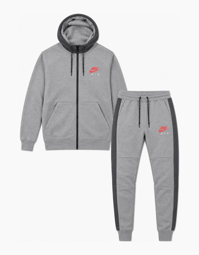 Nike Air Mens NSW Fleece Tracksuit Full Set in Grey