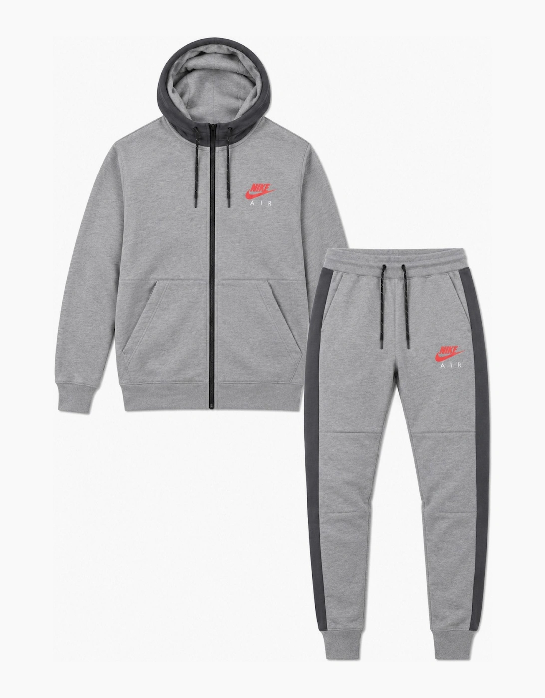 Nike Air Mens NSW Fleece Tracksuit Full Set in Grey