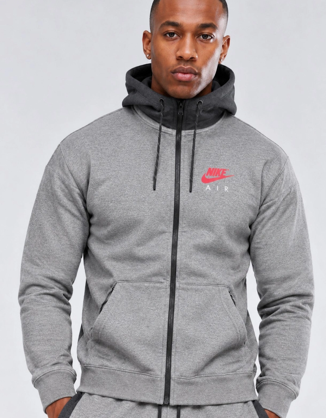 Nike Air Mens NSW Fleece Tracksuit Full Set in Grey