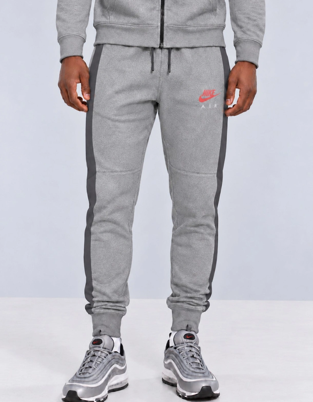 Nike Air Mens NSW Fleece Tracksuit Full Set in Grey