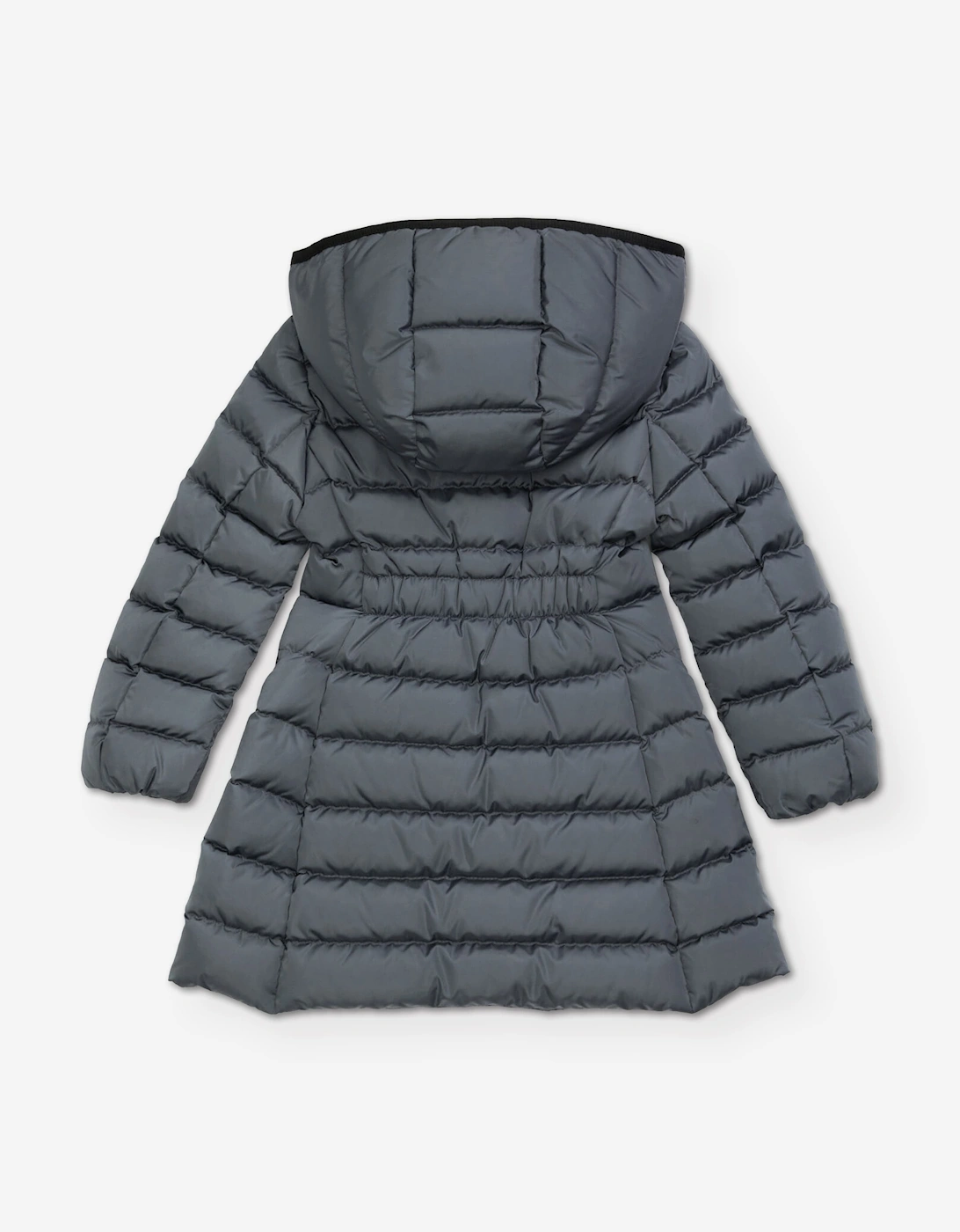 Moncler Enfant Girls Down Padded Charpal Long Coat in Grey