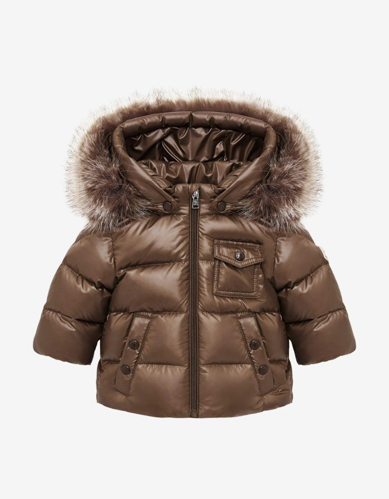 Moncler Enfant Baby Boys Down Padded K2F Jacket in Brown