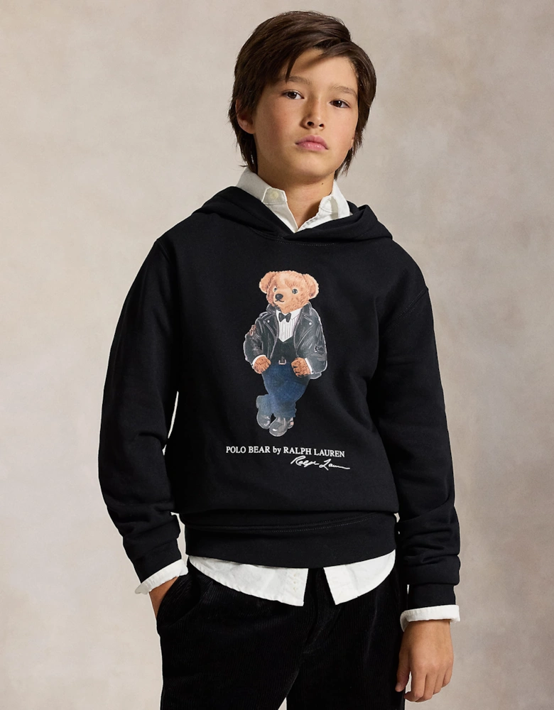 Ralph Lauren Boys Polo Bear Hoodie in Black