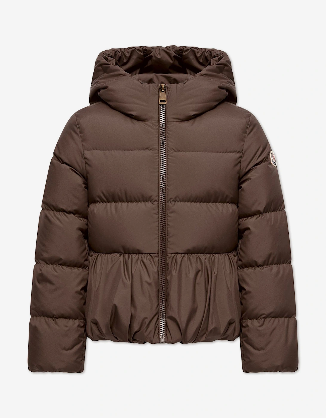 Girl's Moncler Enfant Girls Down Padded Elizaveta Jacket in Brown - Size: 10 years