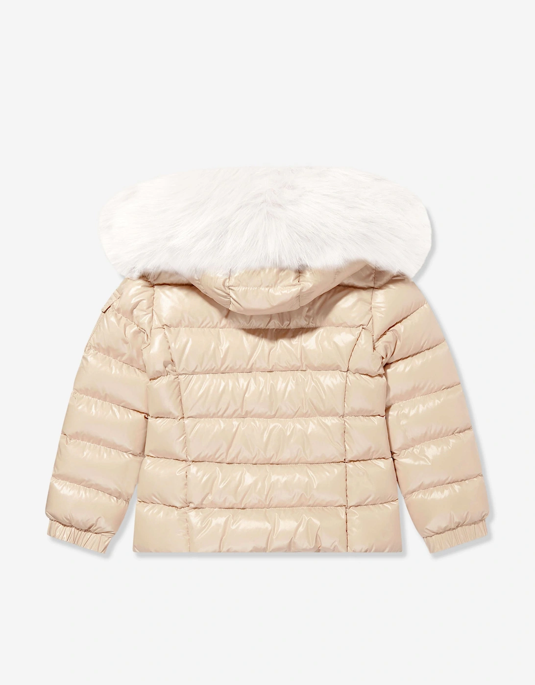 Moncler Enfant Girls Down Padded Badyf Jacket in Beige