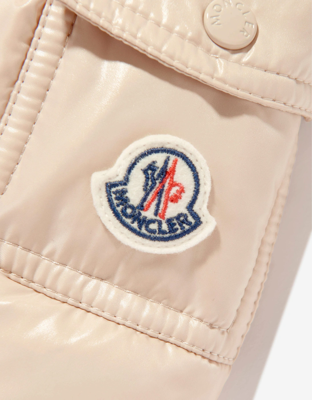 Moncler Enfant Girls Down Padded Badyf Jacket in Beige