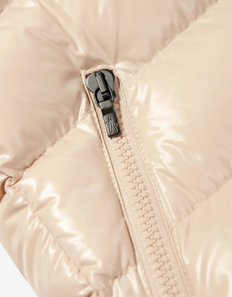 Moncler Enfant Girls Down Padded Badyf Jacket in Beige