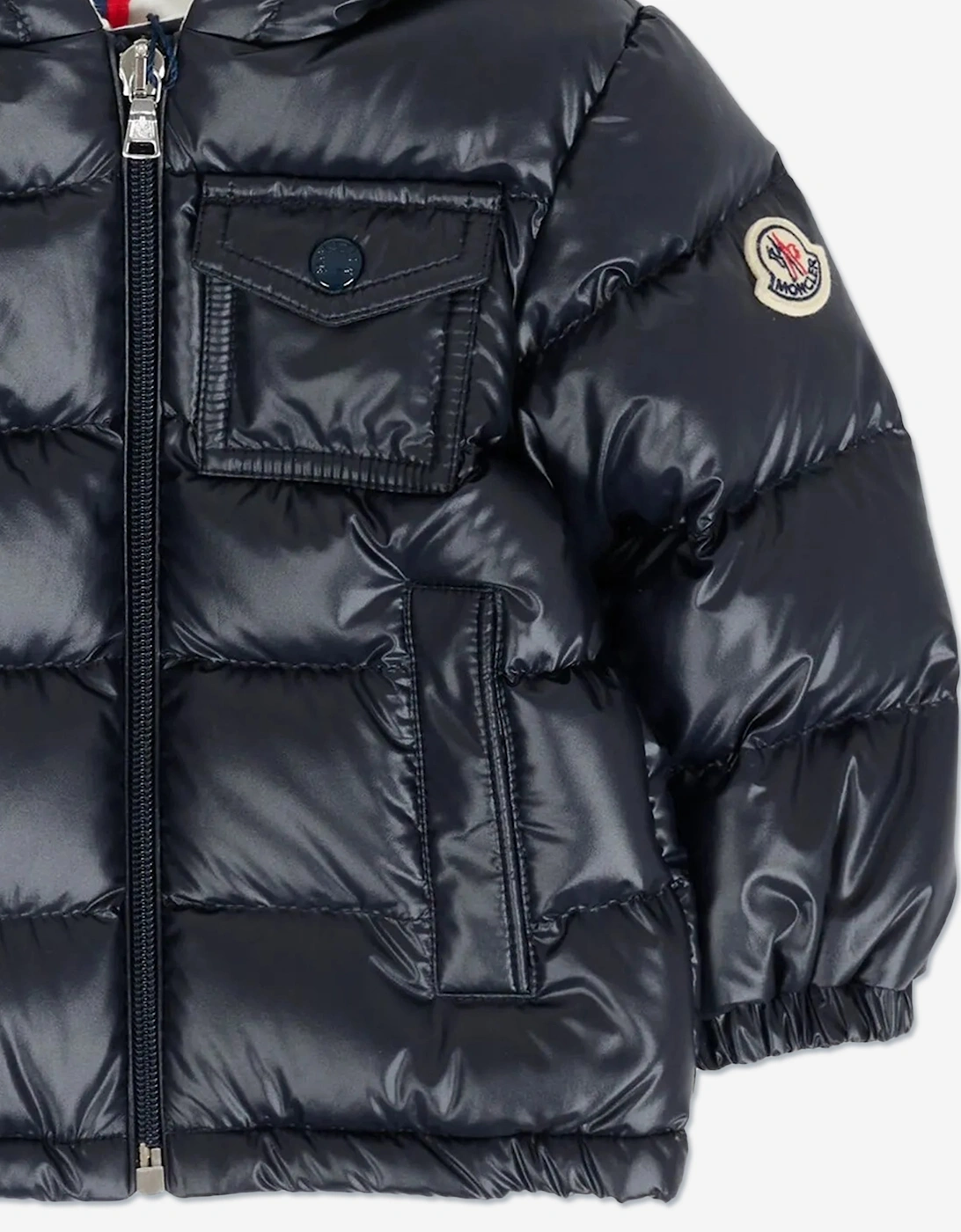 Moncler Enfant Baby Boys Down Padded Mesles Jacket in Navy