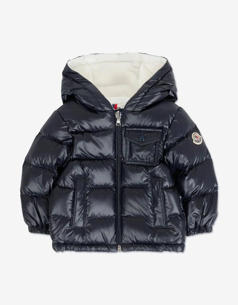 Moncler Enfant Baby Boys Down Padded Mesles Jacket in Navy