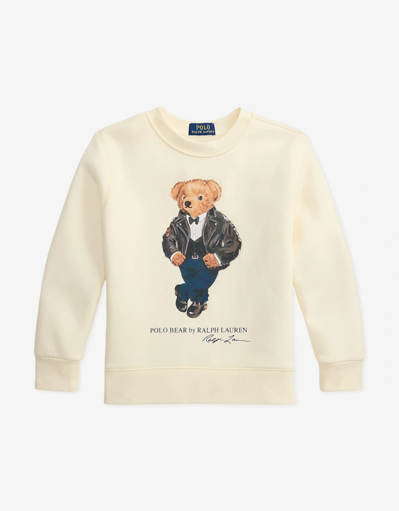 Ralph Lauren Boys Polo Bear Sweatshirt in Ivory