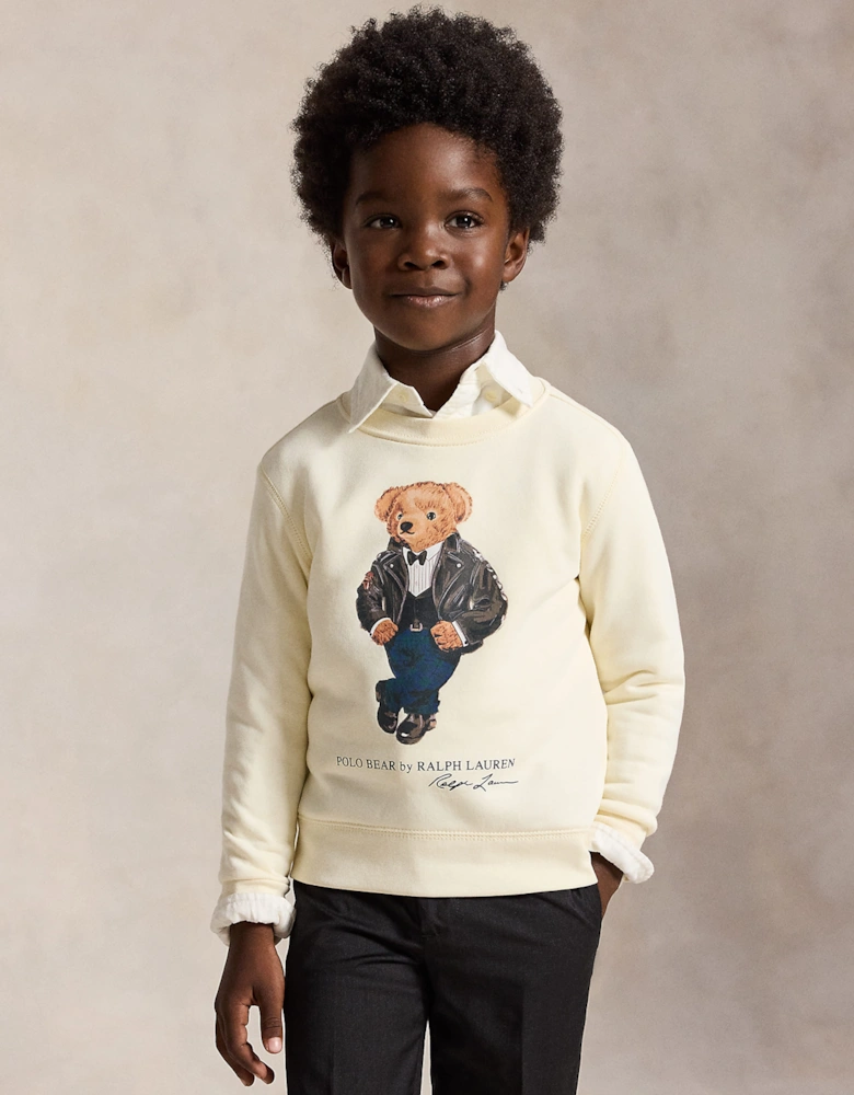 Ralph Lauren Boys Polo Bear Sweatshirt in Ivory