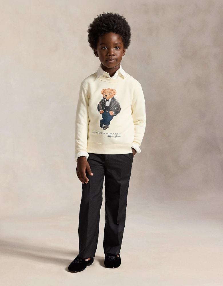 Ralph Lauren Boys Polo Bear Sweatshirt in Ivory